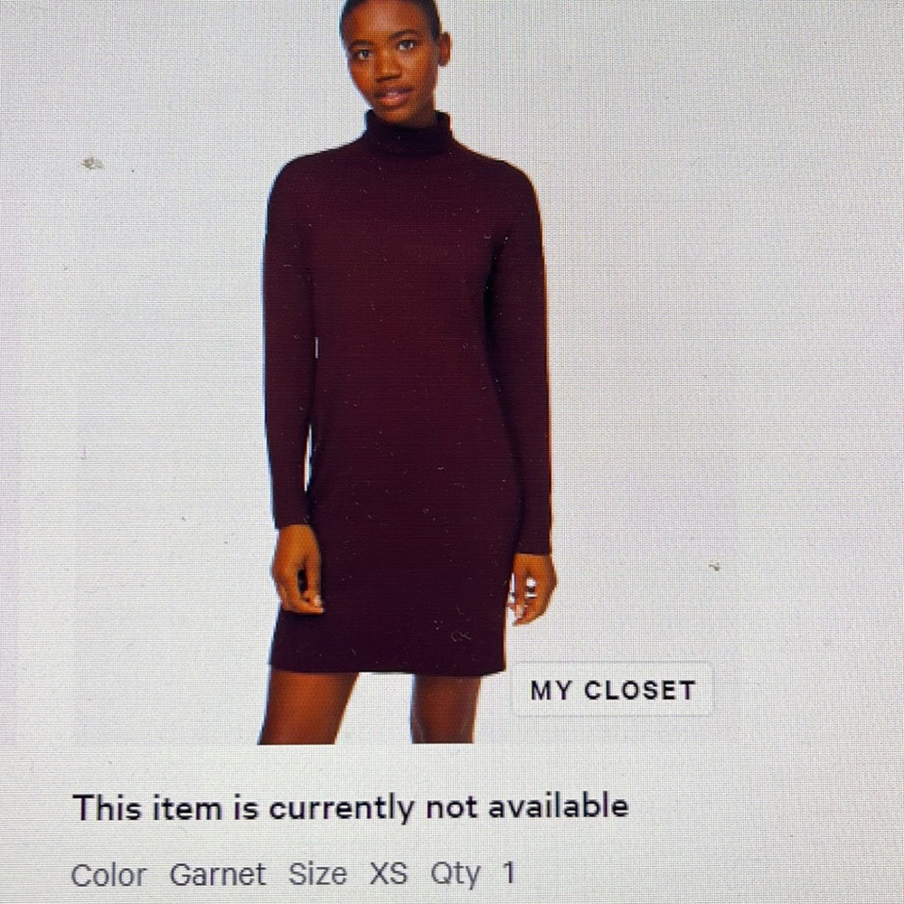 NWT Lululemon Softer Still Turtleneck Sweater Dress Garnet XS